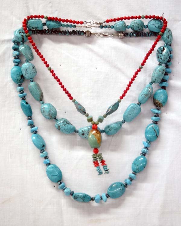 3 Turquoise Nugget Necklaces (1 of 5)