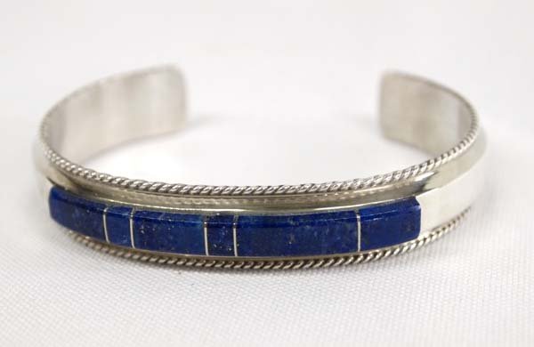 Navajo Sterling Silver Lapis Bracelet by Yazzie (1 of 3)