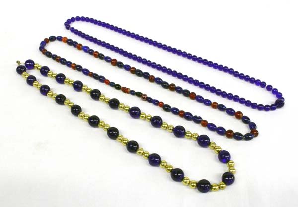 3 Cobalt Blue Trade Bead Necklaces (1 of 2)