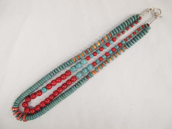 Double Strand Turquoise Beaded Necklace (1 of 4)