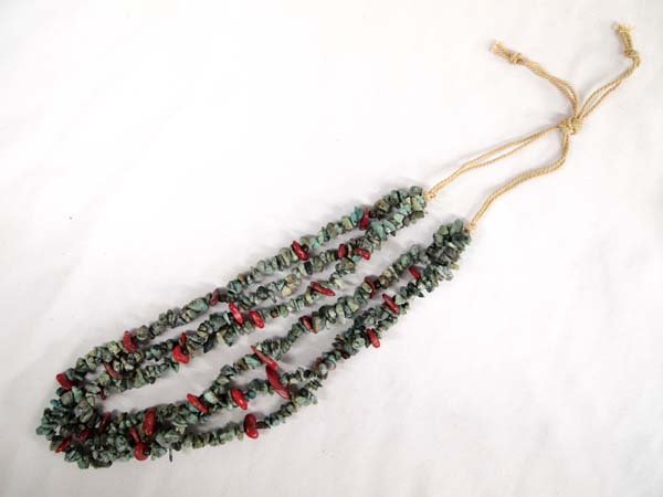 Vintage Navajo Natural Turquoise Coral Necklace (1 of 4)