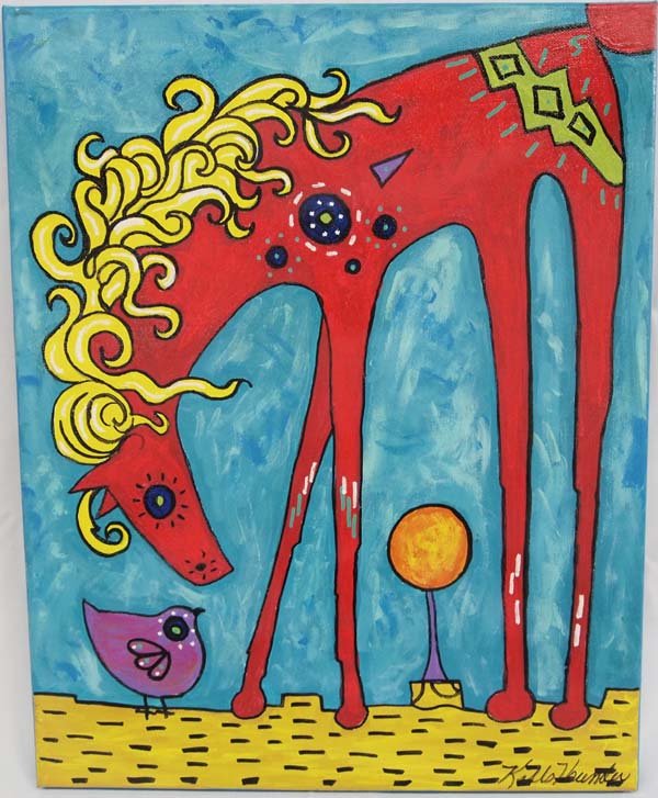 Original Acrylic Little Birdie by Kills Thunder (1 of 5)