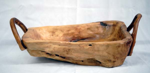 Navajo Hand Carved Cypress Wood Basket Bowl (1 of 4)