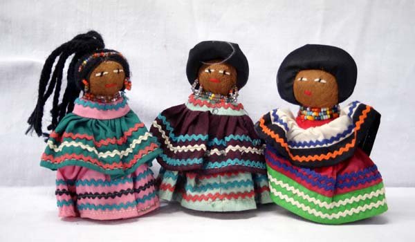 3 Native American Seminole Cloth Dolls (1 of 3)