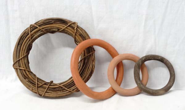 Mata Ortiz Clay Pot Rings & 1 Woven Vine Pot Ring (1 of 2)
