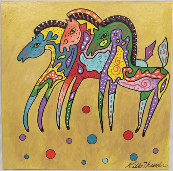 Original Acrylic Running Ponies by Kills Thunder (1 of 5)