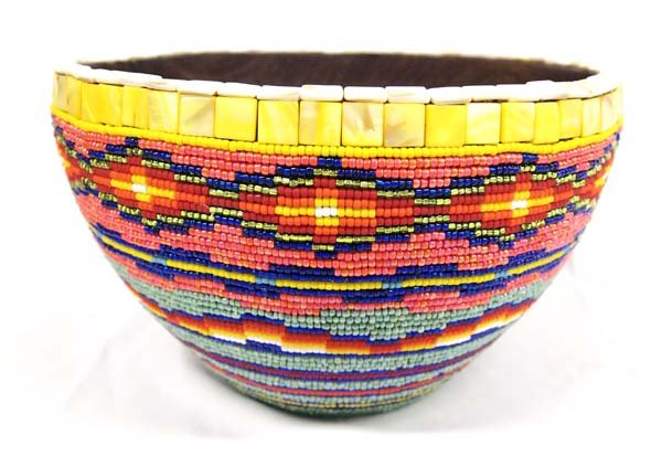 Hand Beaded Wooden Bowl by Kathy Kills Thunder (1 of 3)