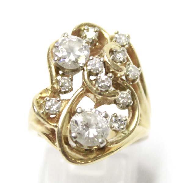 Estate 14K Gold and Diamond Ring, Size 5.75 (1 of 6)