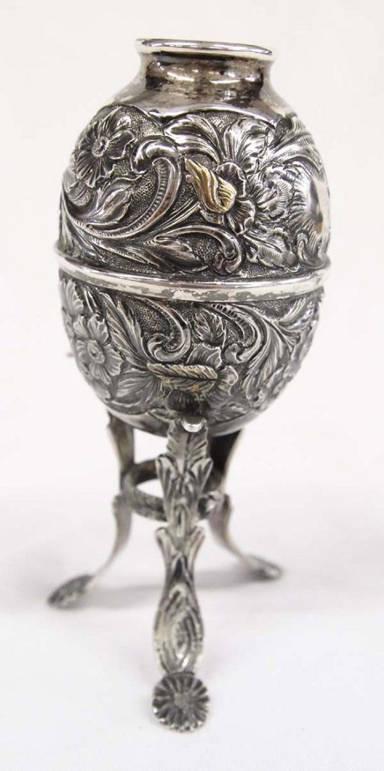 Coin Silver Repousse Vase on Stand (1 of 3)