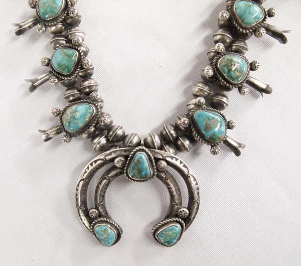 1950 Navajo Squash Blossom Necklace (1 of 8)