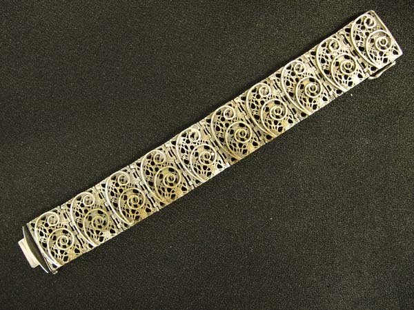 Vintage Sterling Silver Filigree Bracelet (1 of 4)