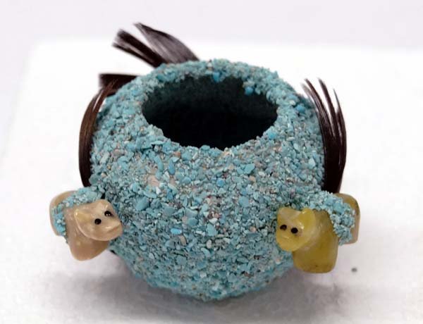 Zuni Carved Bear Fetish Kiva Bowl (1 of 2)