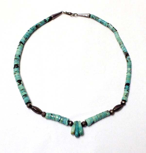 1950 Estate Navajo Turquoise Heishi Bead Necklace (1 of 3)