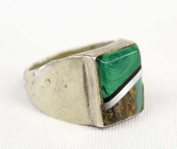 Navajo Sterling Silver Multi-Stone Ring, Sz 10 (1 of 4)