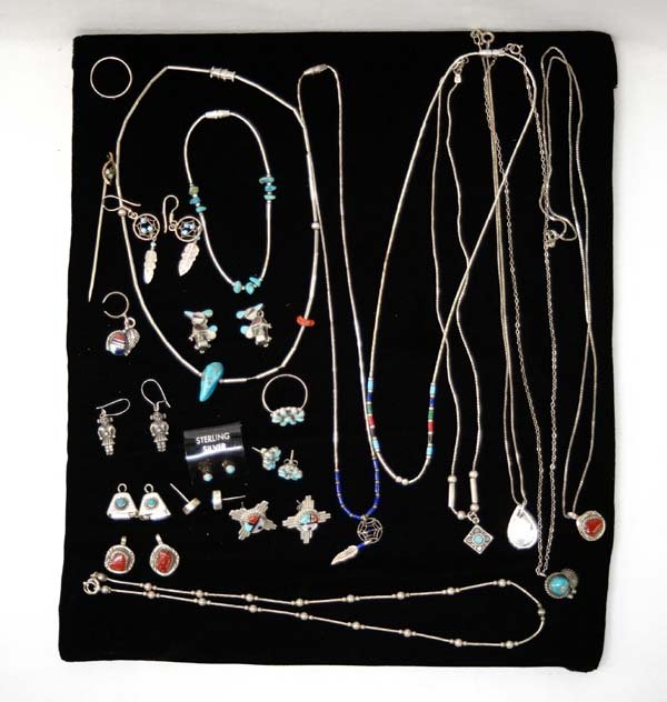 Collection of Sterling Zuni and Navajo Jewelry (1 of 2)
