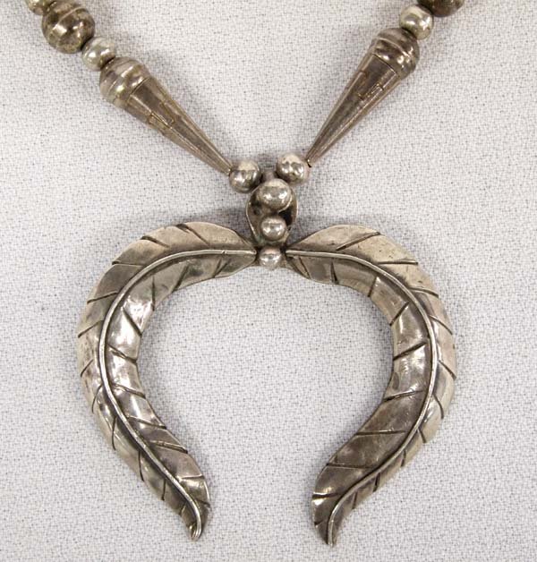 Navajo Sterling Bead & Naja Pendant Necklace (1 of 3)