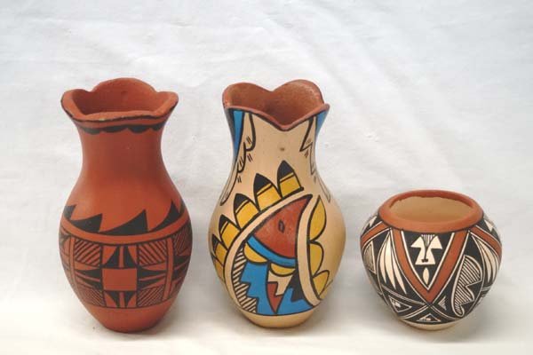 3 Native American Jemez & Acoma Pottery Jars (1 of 3)