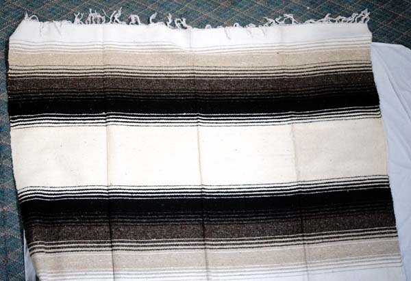 Mexican Natural Wool Fringed Rug (1 of 4)