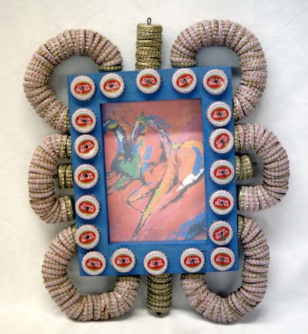 Mexican Folk Art Bottle Cap Frame by M. Azabola (1 of 4)