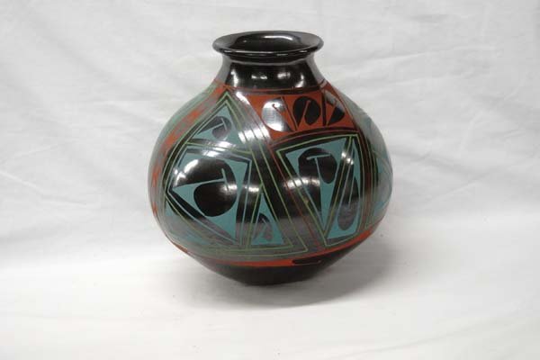 Mata Ortiz Polychrome Geometric Jar by Lucie Soto (1 of 3)