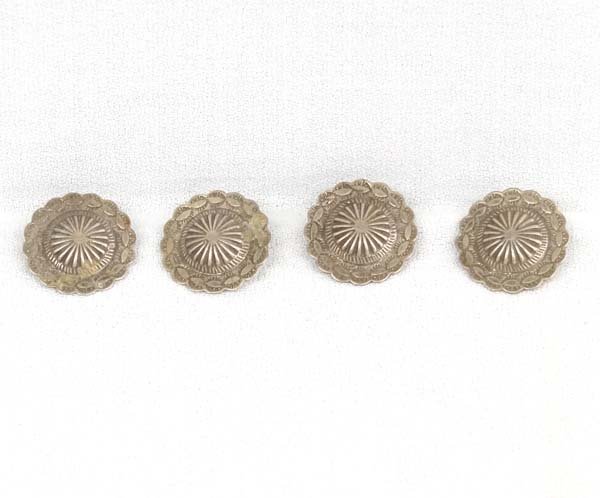 Antique Navajo Sterling Concho Design Buttons (1 of 3)