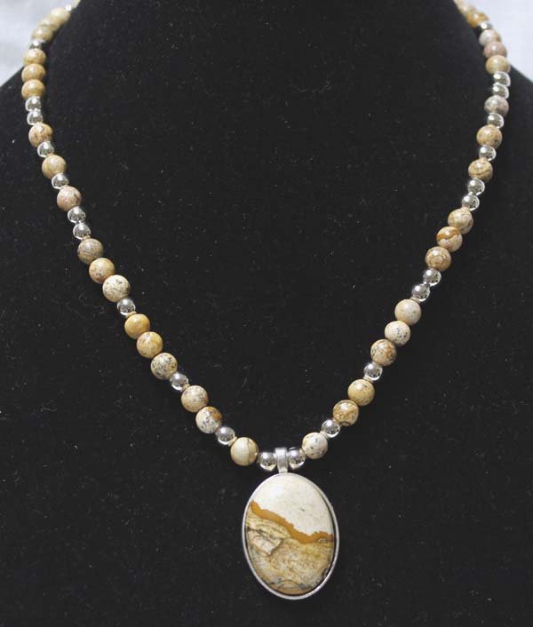 Estate Picture Jasper Pendant Necklace (1 of 2)