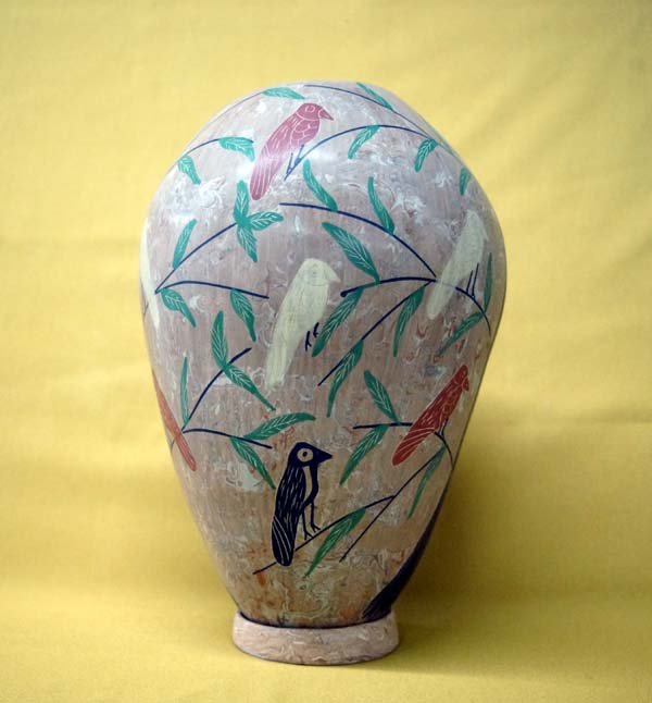Mata Ortiz Polychrome Bird Jar by Crus Selia (1 of 4)