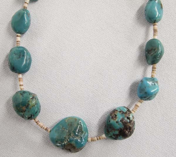 Navajo Turquoise and Shell Heishi Bead Necklace (1 of 4)