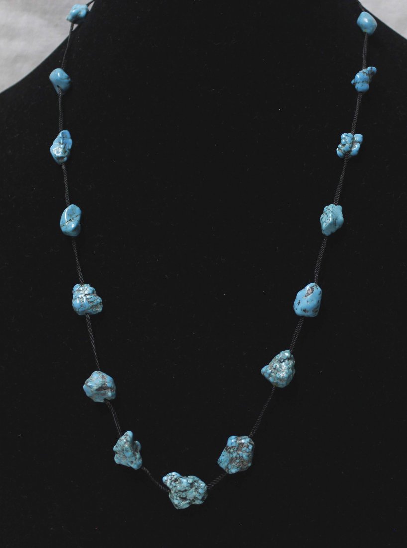 Navajo Kingman Turquoise Nugget Necklace (1 of 1)