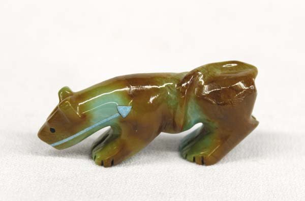 Zuni Hand Carved Turquoise Mountain Lion Fetish (1 of 3)