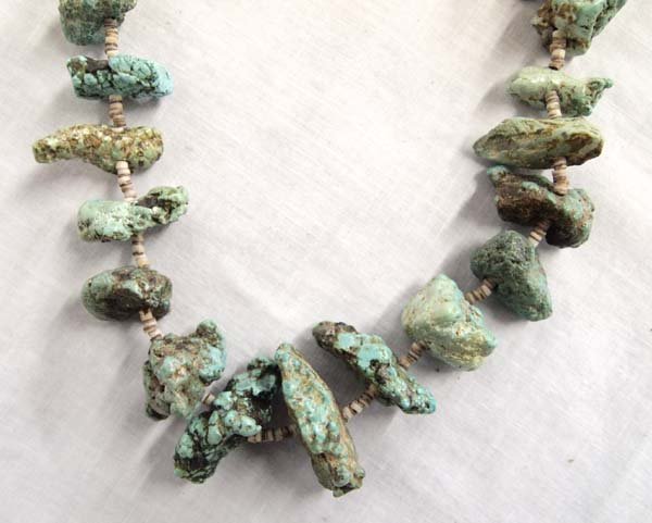 1940 Estate Navajo Turquoise Nugget Necklace (1 of 5)