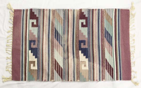 Mexican Zapotec Indian Fringed Rug (1 of 3)