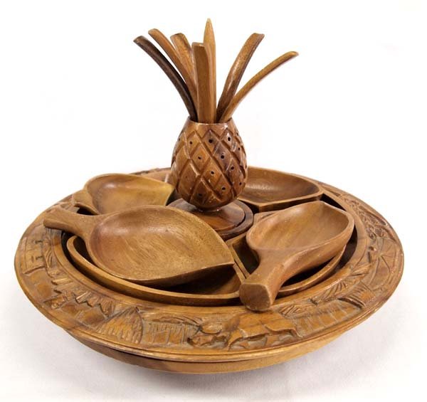 Phillipine Island  Monkey Wood Lazy Susan Server (1 of 7)