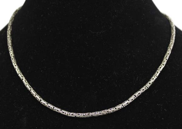 Heavy Byzantine Choker Necklace: Heavy Byzantine Choker Necklace, measures 18'' end to end, 24.1g in total wt.