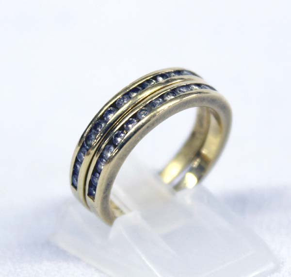 Pr 14K Gold and Diamond Guard Rings, Size 6 (1 of 3)
