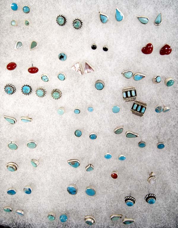 Collection of Assorted Navajo & Zuni Post Earrings (1 of 4)