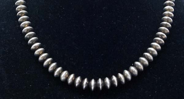 Antique Navajo Sterling Silver Melon Bead Necklace (1 of 4)