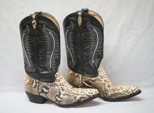 Pr Pistolero Python Skin Cowboy Boots, Size 9.5 (1 of 4)