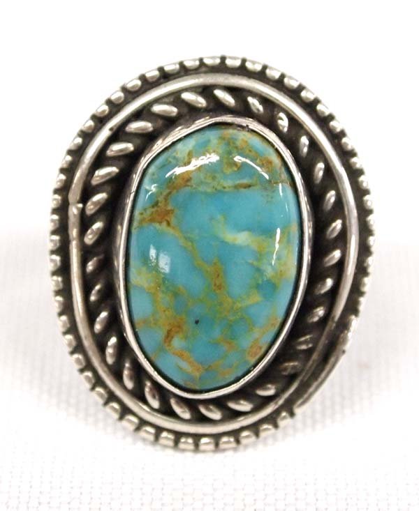 Navajo Sterling Turquoise Ring by Chee, Size 6.25 (1 of 3)