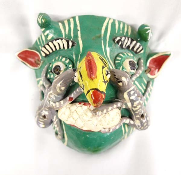 Mexican Ceremonial Pottery Chicken Nose Mask (1 of 4)