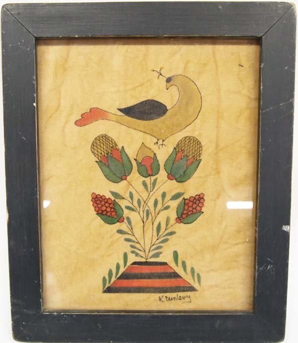 Antique Pennsylvania Dutch Theorem Painting (1 of 4)