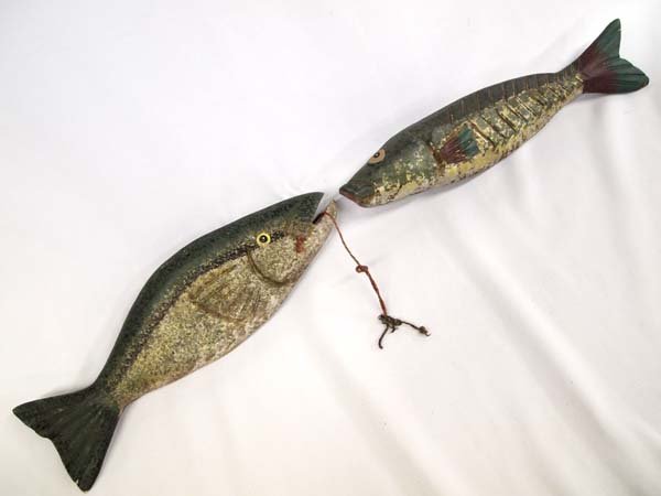 Pair of Wooden Fish Decoys (1 of 4)