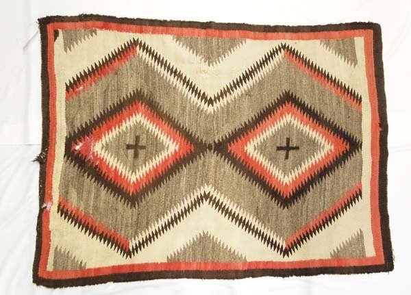 1920 Navajo Cross Directional Textile Rug (1 of 4)