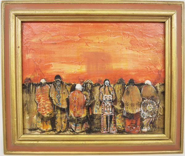 Original Navajo Oil on Artist's Board by M. Morez (1 of 2)
