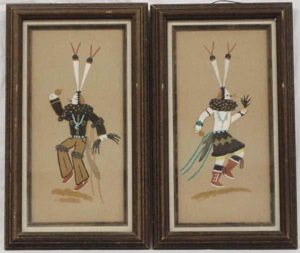 2 Framed Native American Navajo Sand Paintings (1 of 3)