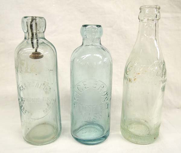 Pr Antique Pop Bottles & 1 One Contemporary Coca Cola (1 of 2)