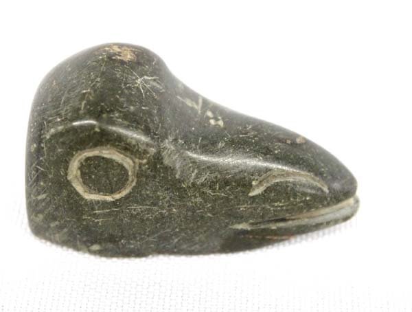 Northwest Coast Carved Soapstone Raven Head Fetish (1 of 3)