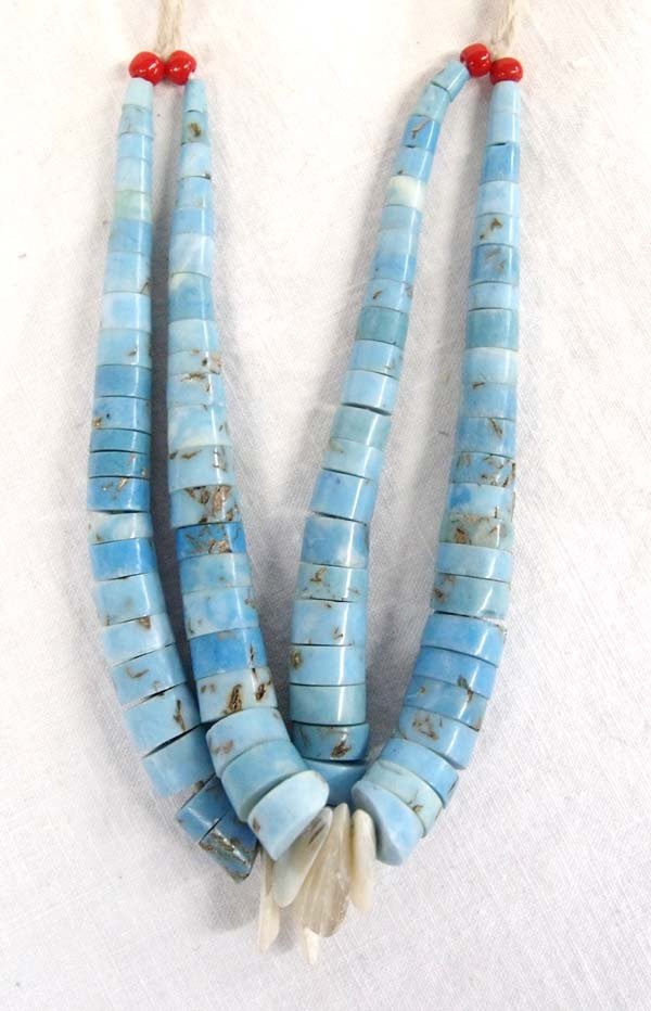 Native American Navajo Jocklas: Native American Navajo Jocklas, measure 14'', turquoise and shell corn beads