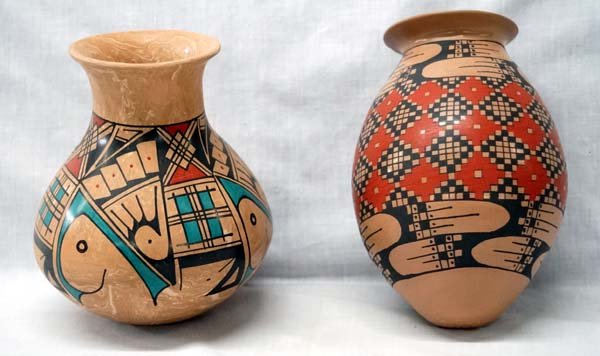 2 Mexican Mata Ortiz Polychrome Jars, Signed (1 of 3)