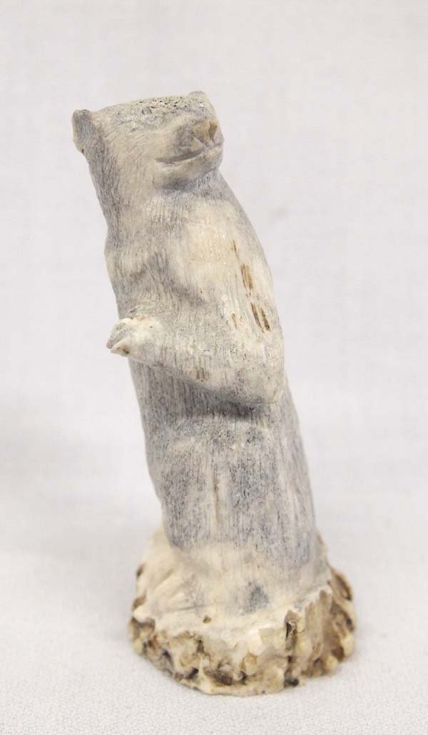 Zuni Hand Carved Antler Bear Fetish by Max Laate (1 of 4)
